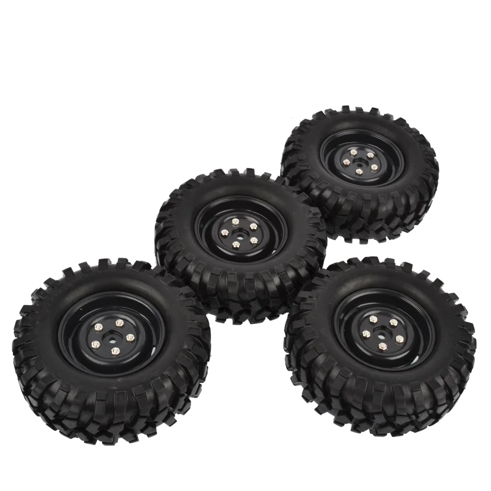 

4pcs 96mm 1.9 Inch Rubber Tires/Tyres and Wheel Rims for Axial SCX10 D90 Tamiya CC01 1:10 RC Rock Crawler Car
