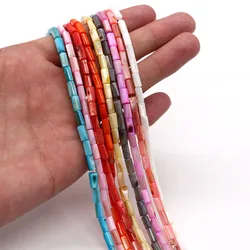 Natural Freshwater Shell Dyed Cylindrical Beads 4x8mm Charm Elegant Fashion Women DIY Necklace Earrings Bracelet Accessories