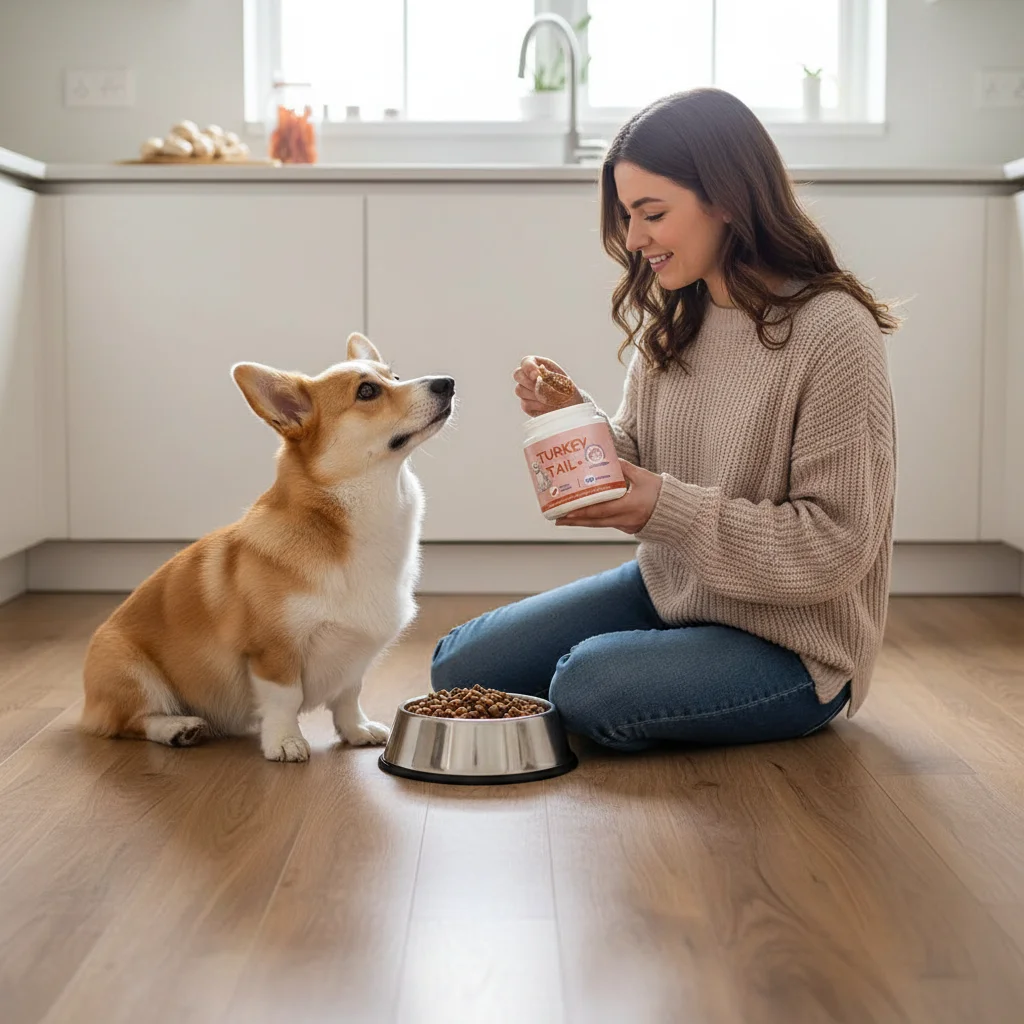 80g Bacon Flavored Pet Mushroom Powder Natural High-Quality Mushroom Supplement Appetite Enhancer for Picky Eater Cats Dogs