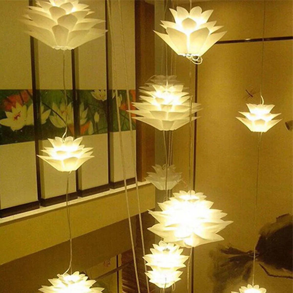 

Simplicity Lotus Shape Ceiling Light 45cm E27 Reliable Popular Create Warm Sweet Atmosphere Bedroom Living Room Lighting
