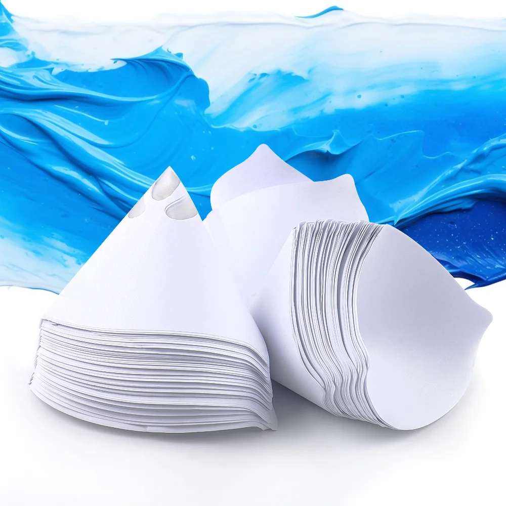 50/100/200pcs Paint Spray Mesh Paper Filter Purifying Straining Funnel Disposable Paint Filter Conical Micron Paper Funnels Tool