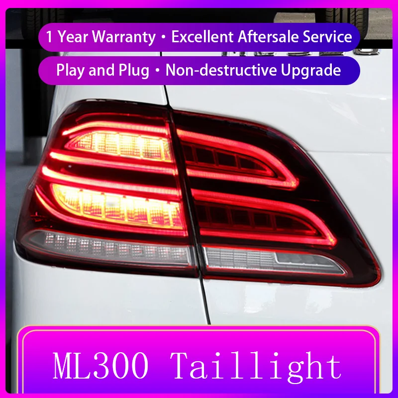 Auto Taillights For W166 2012-2015 ML300 ML350 ML400 Tail Light DRL Rear Lamp Turn LED Modified Brake Car Automatic Accessories