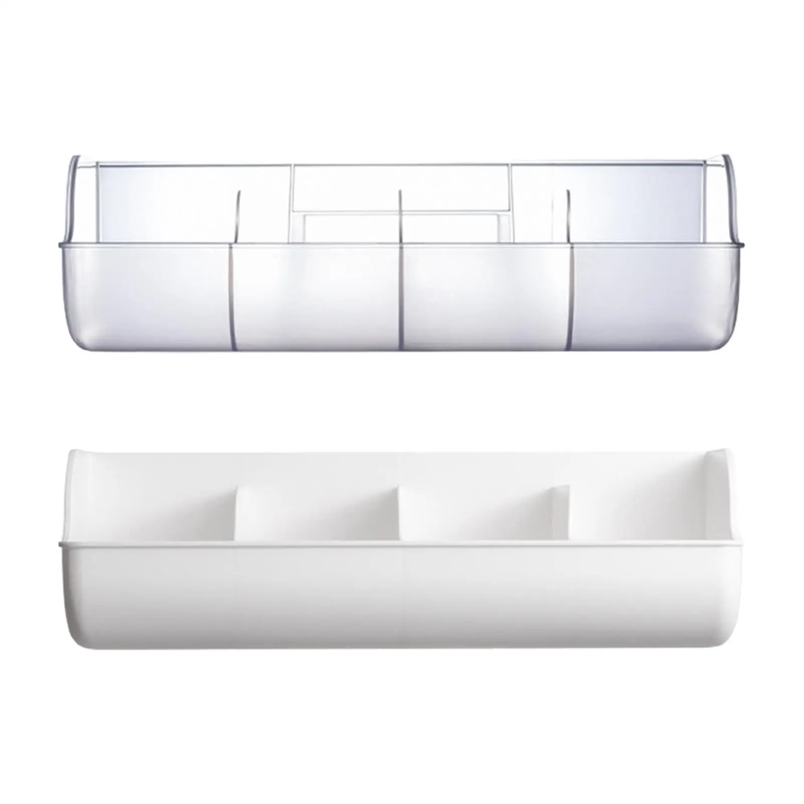 Self Sticky Wall Storage Container with 4 Compartments for Bathroom Kitchen Organization Socks Cosmetics Keys Small Items