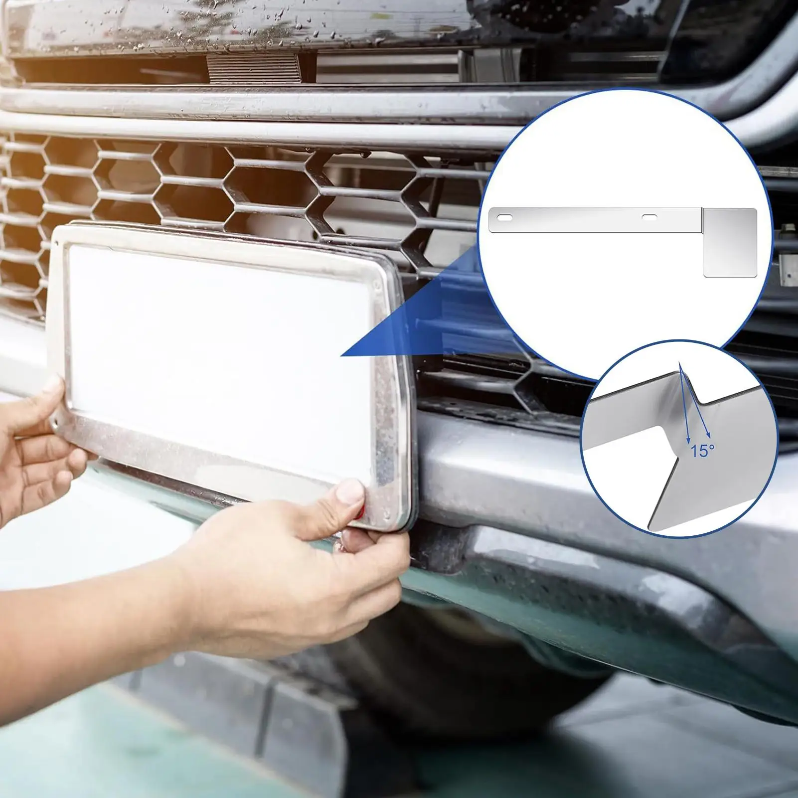 

License Plate Frame 2 Pieces 2-Hole Design Car Exterior Accessories Hawaii State Safety Check License Plate Bracket For Car