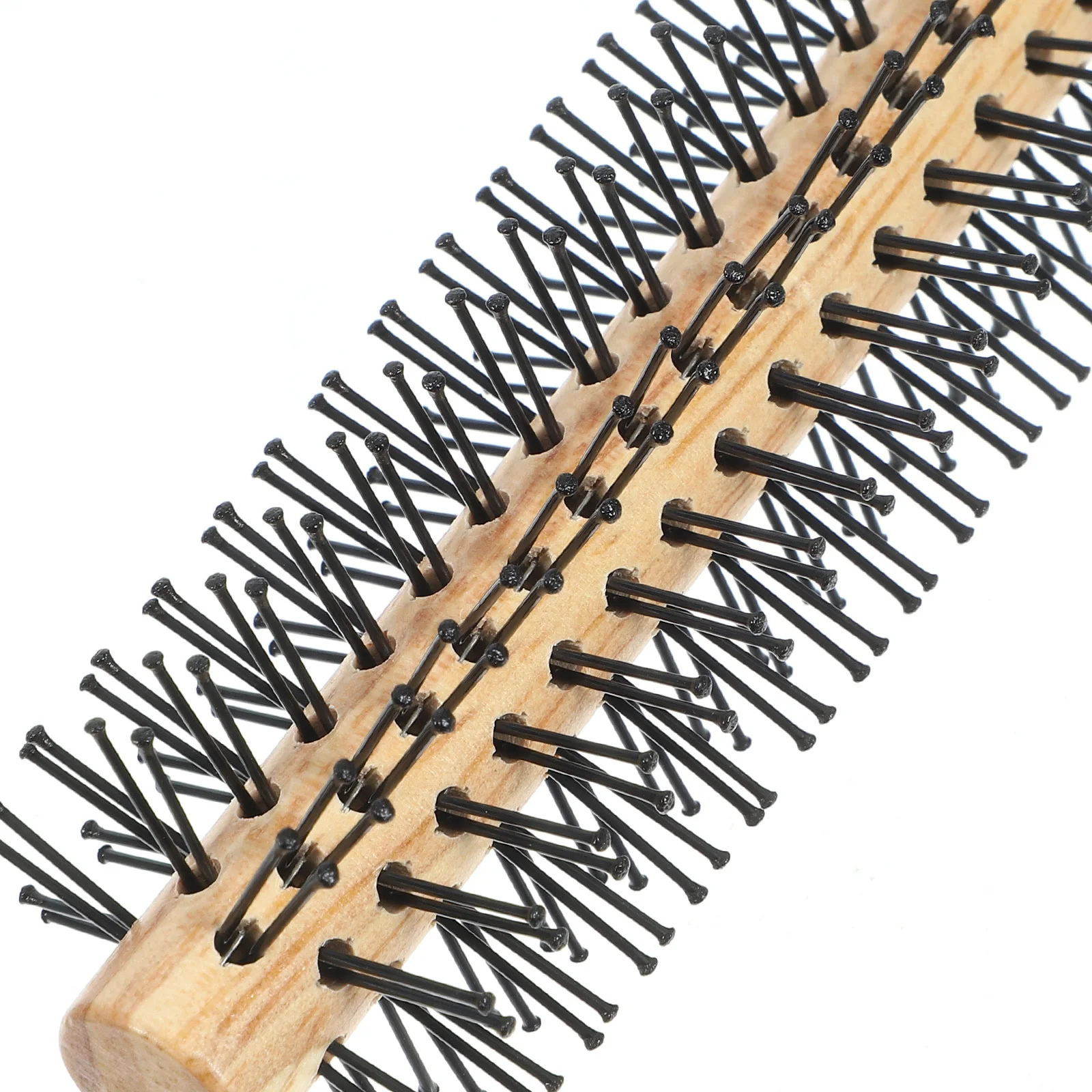 

Small Round Brush For Blow Drying Nylon Bristles Styling Tool Curling Comb Volume Wood Roller Brush For Curly Thick Hair