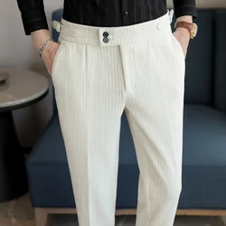 2024 New Light Luxury Chenille Neapolitan High Waist Casual Pants for Men , Premium Feeling Slim Fit Mens Dress Pants,pantalon