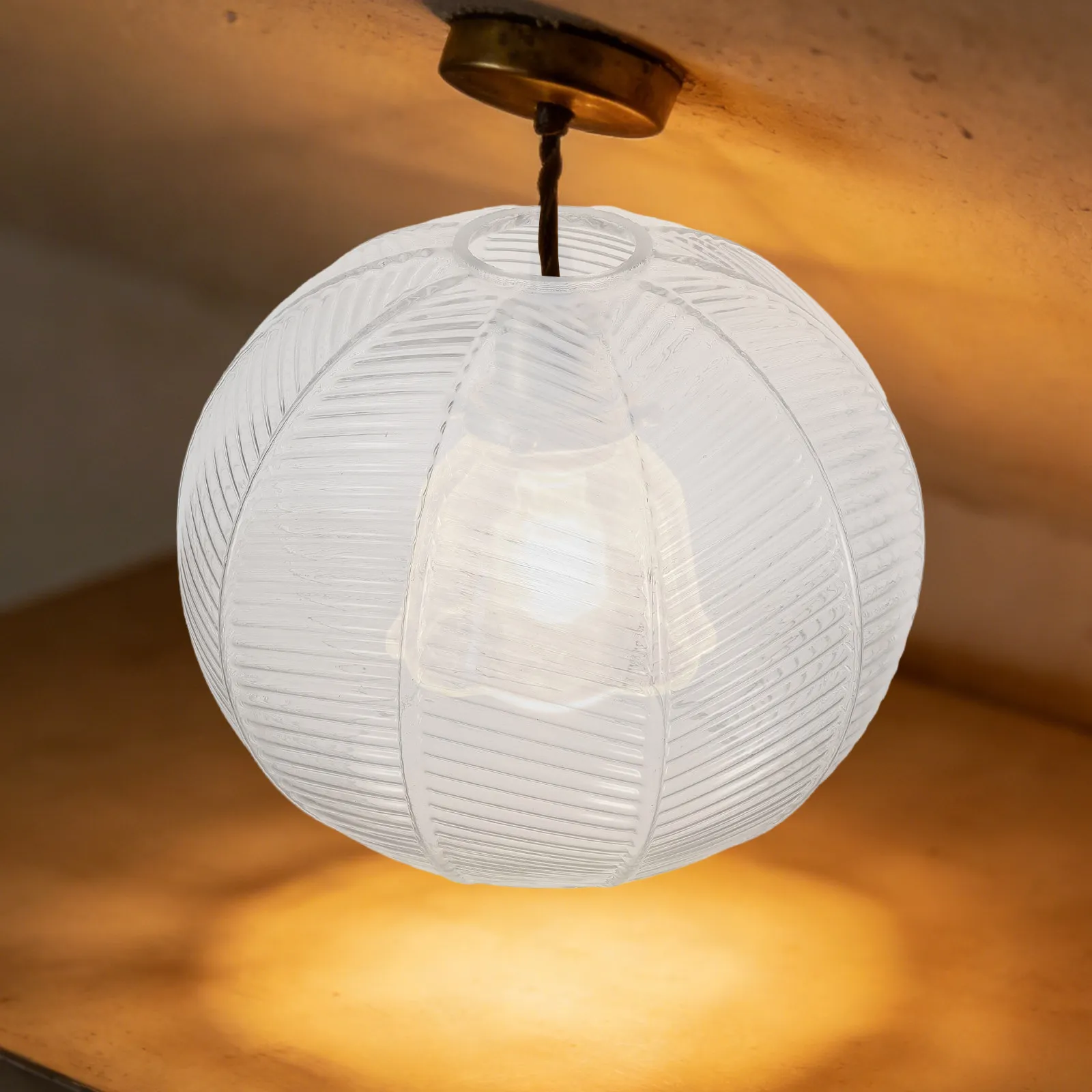 Glass Lampshade Transparent Diameter 15Cm Vintage Pendant Lamp Cover Replacement Decorative Ceiling Light Part
