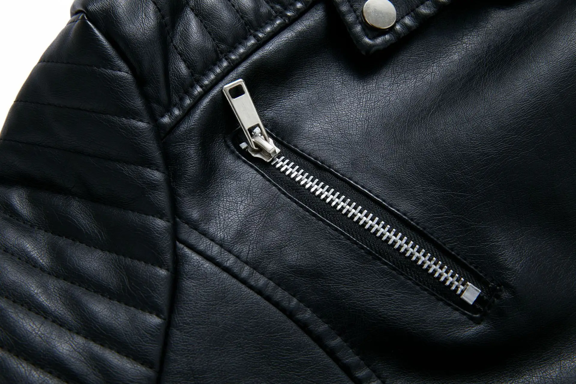 Women's Short Leather Jacket, Slim Fit, Flip Collar, Motorcycle Suit, Oblique Zipper Jackets, Spring and Autumn Clothes, tops