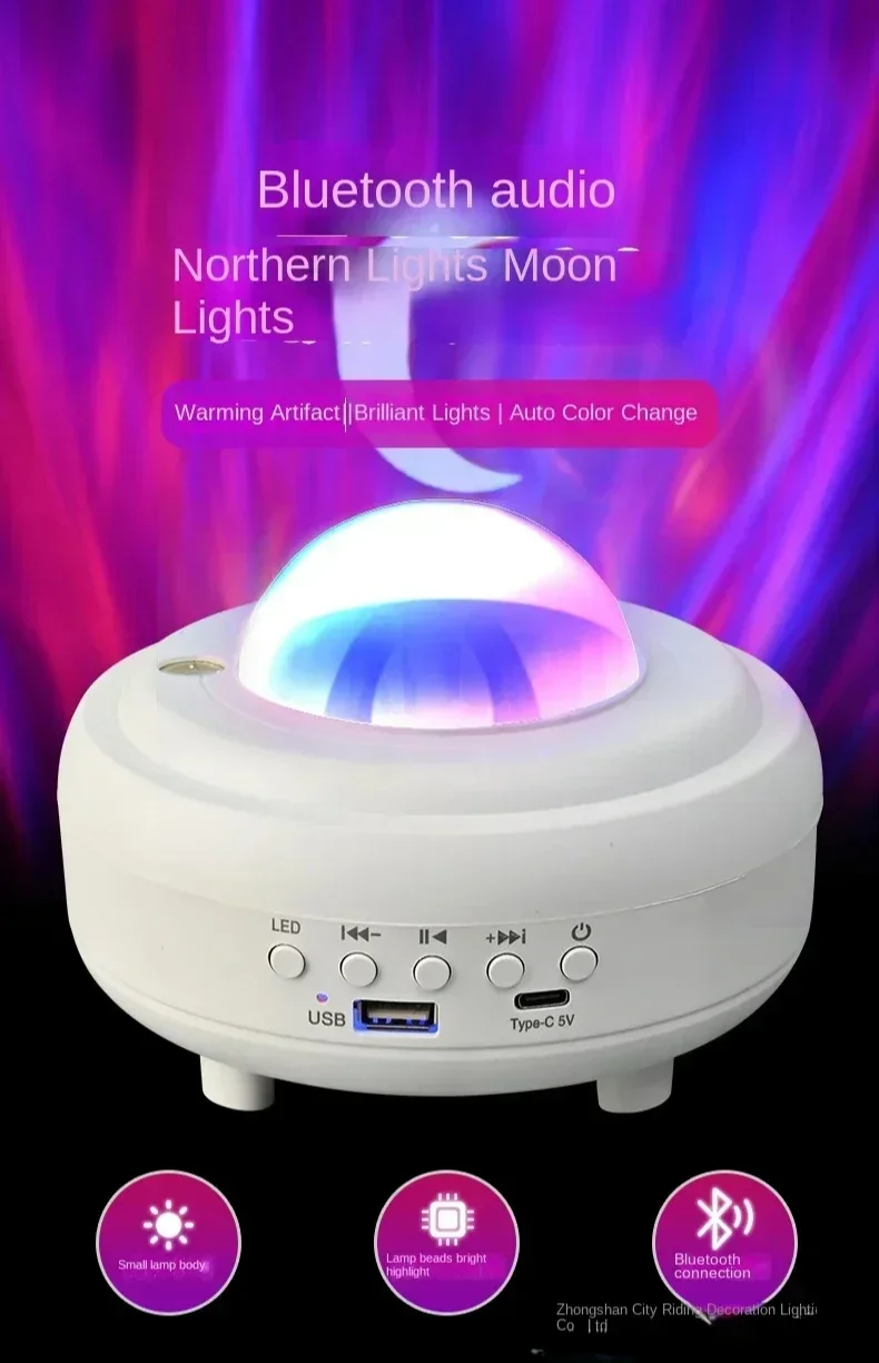 Christmas Moon Bluetooth speaker, laser night light, plug-in charging model, children's gifts   room decoration navidad