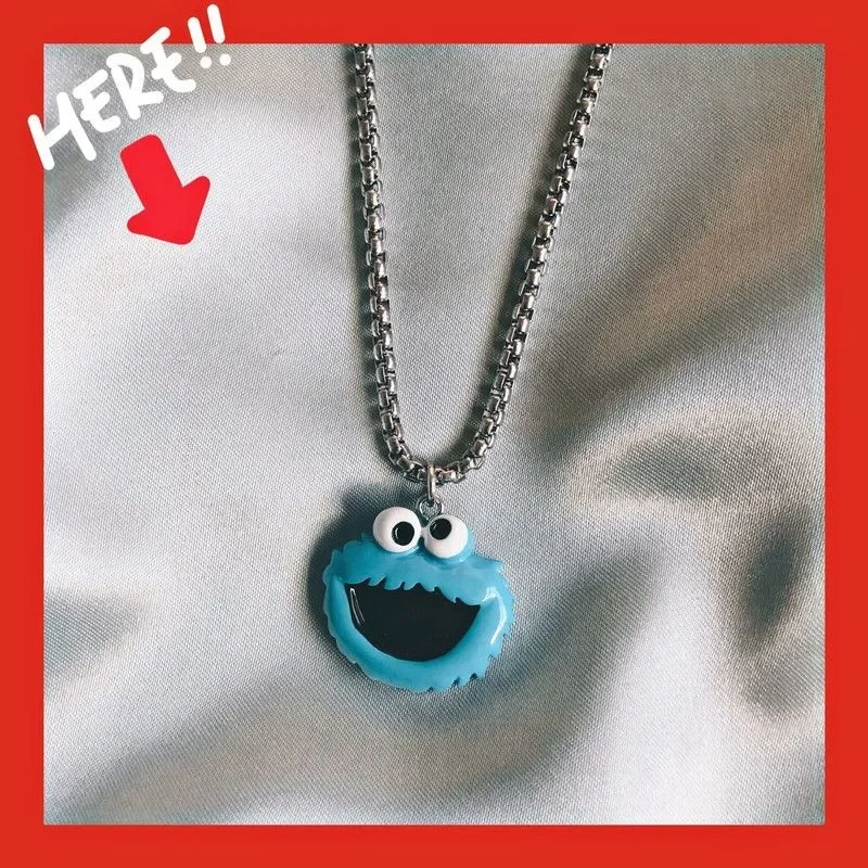 Hasbro-collar de personaje de película de Anime de Barrio Sésamo, ELMO, monstruo de las galletas, personalizado, creativo, lindo colgante de muñeca Kawaii