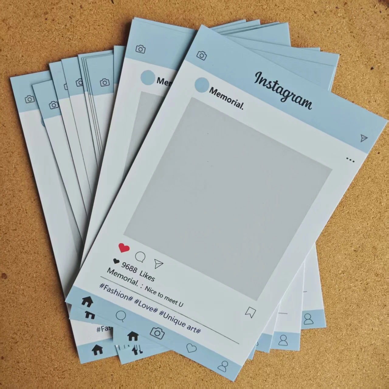 College Style Ins Card Packaging Back Card Material Love Bean Star Photo Set Display Card Hard Paper Card