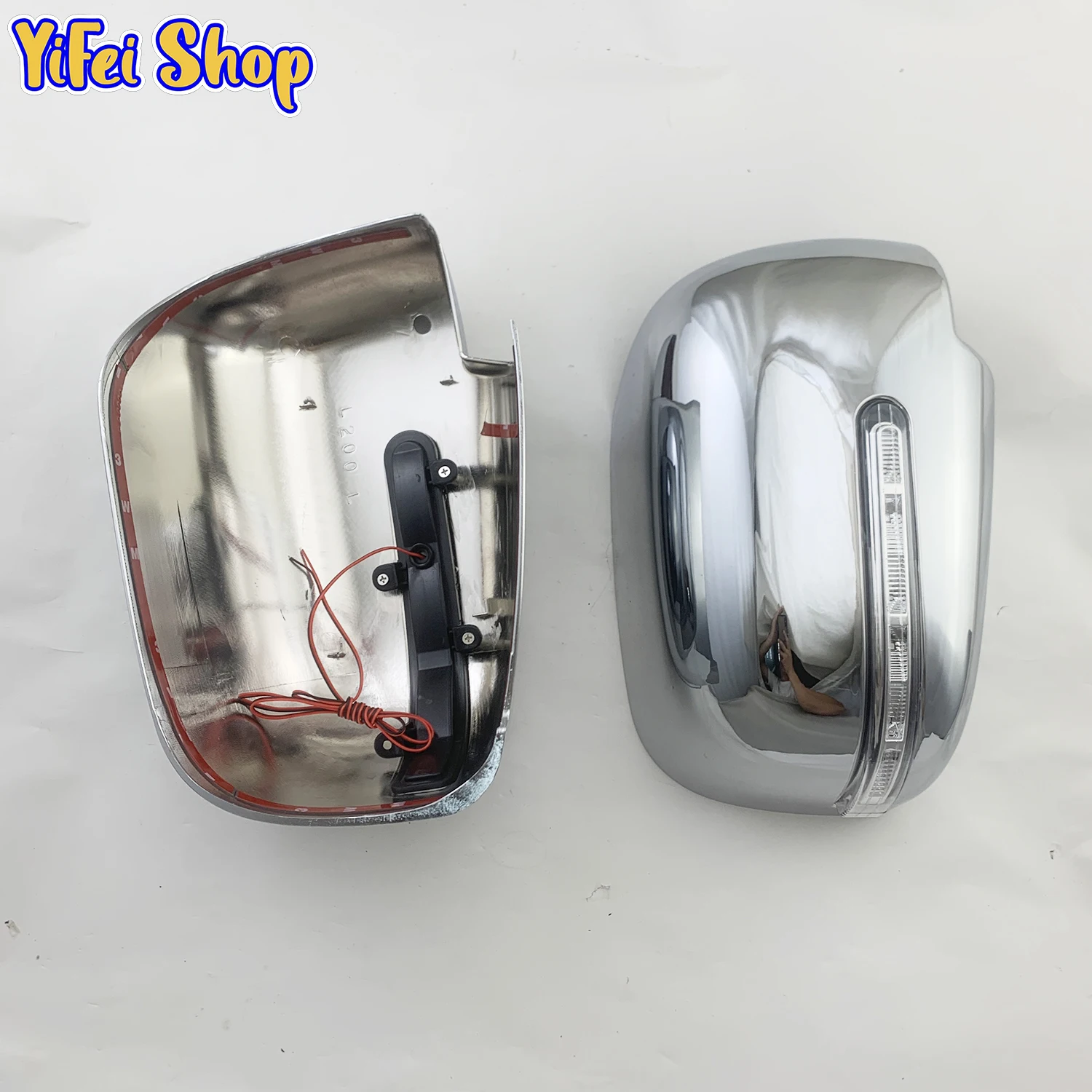 2pcs Car ABS Chrome Rearview Accessories Plated Trim 2015 2016 2017 2018 For Mitsubishi L200 Triton Door Mirror Cover With LED