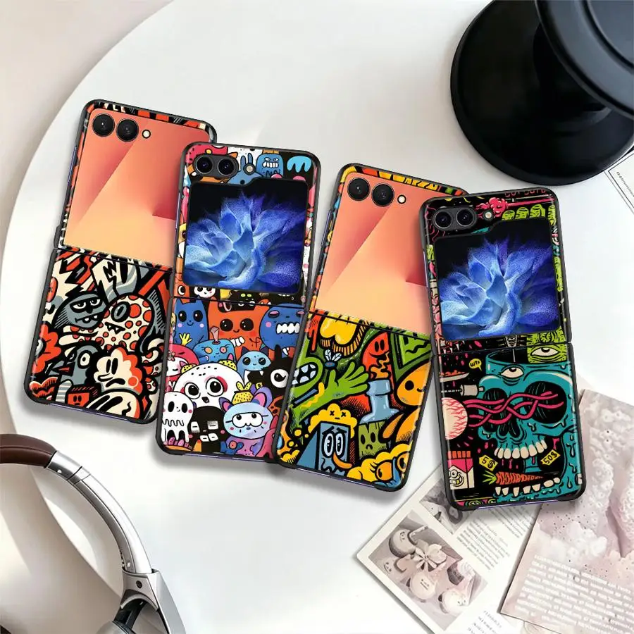 Street Monster Gothic Phone Shell Case for Samsung Galaxy Z Flip 8 Z Flip5 Z Flip6 ZFlip7 FE ZFlip8 Z Flip4 Z Flip 7 6 5 4
