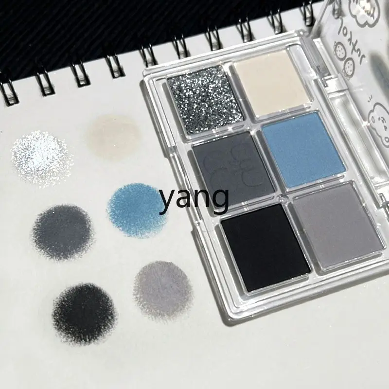 L'm'm Twilight Dyed Graffiti Hot Girl Six Color Eyeshadow Palette Earth Color Black Matte