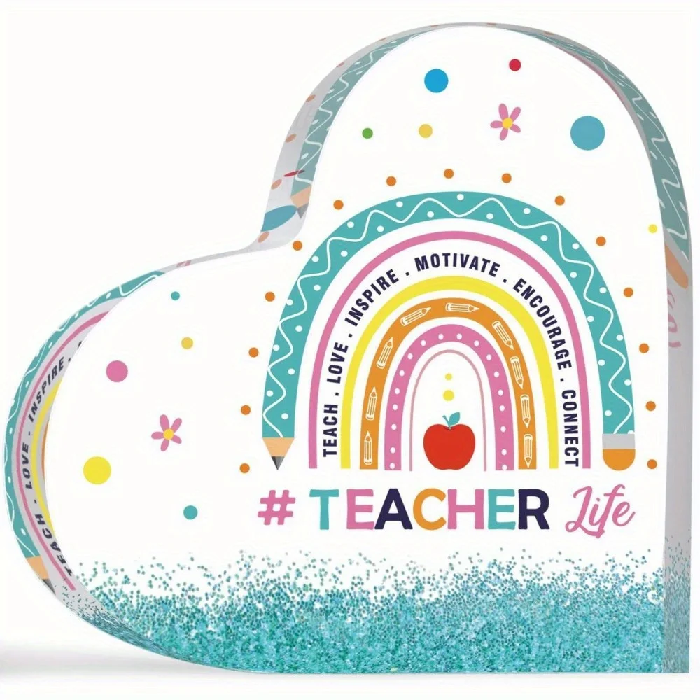 Teacher Acrylic Keepsake: Women’s Appreciation Gift (Paperweight)—Student gifts (graduation/retirement/school days).