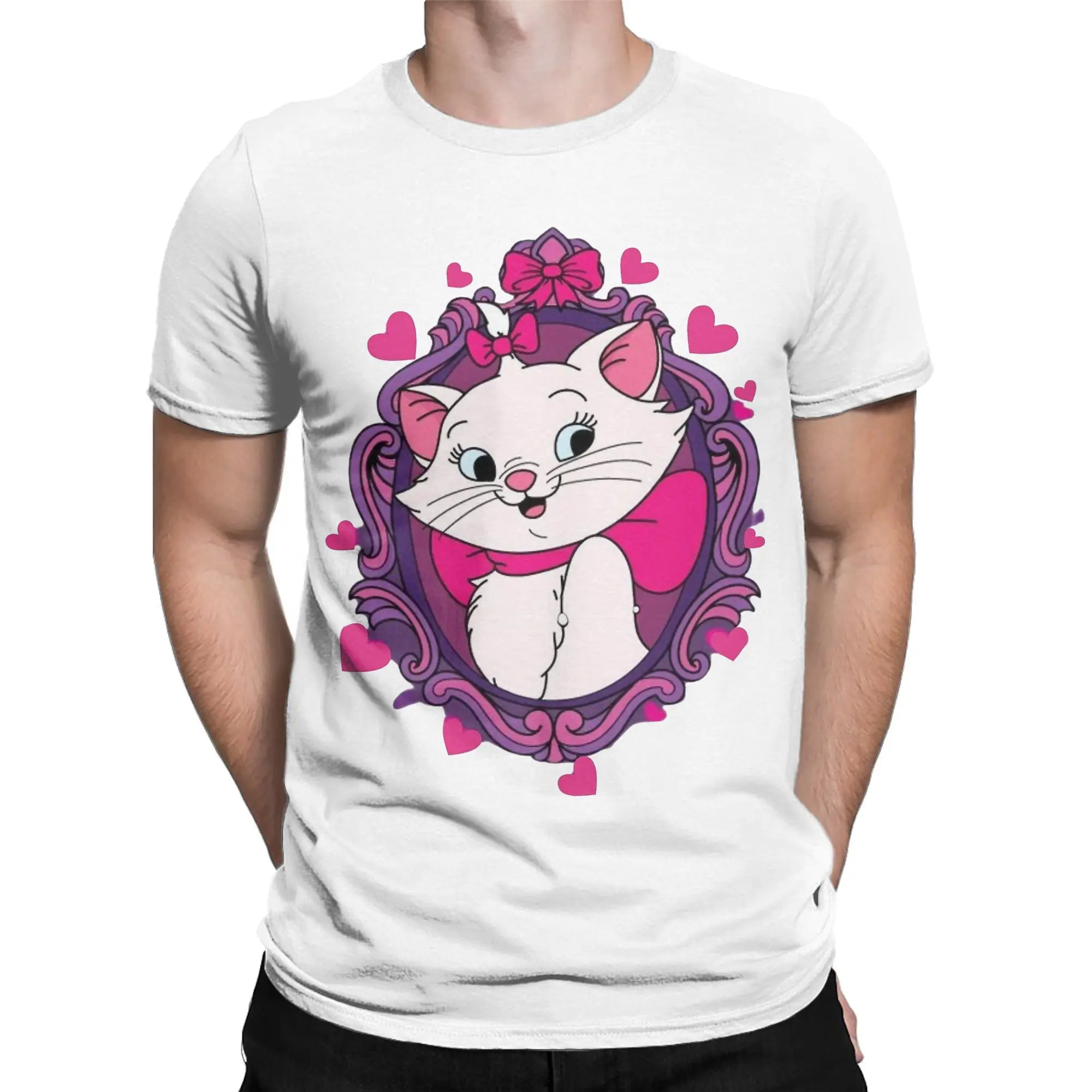 Marie Cat  Cute Kitty T Shirt for Men Women Pure Cotton Vintage T-Shirt O Neck Tee Shirt Short Sleeve Tops Gift Idea