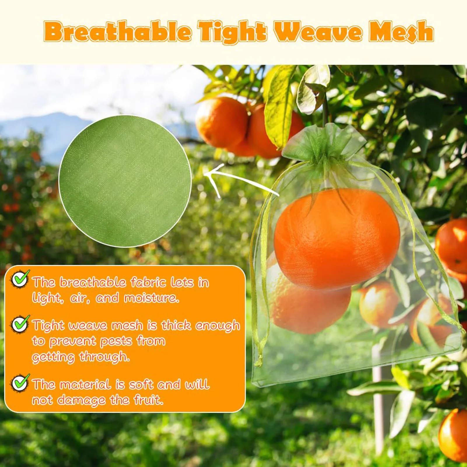 Insect  Net Bag Drawstring Mesh Bags Fruit Cover Pest Barrier Protective Nets Garden Supplies