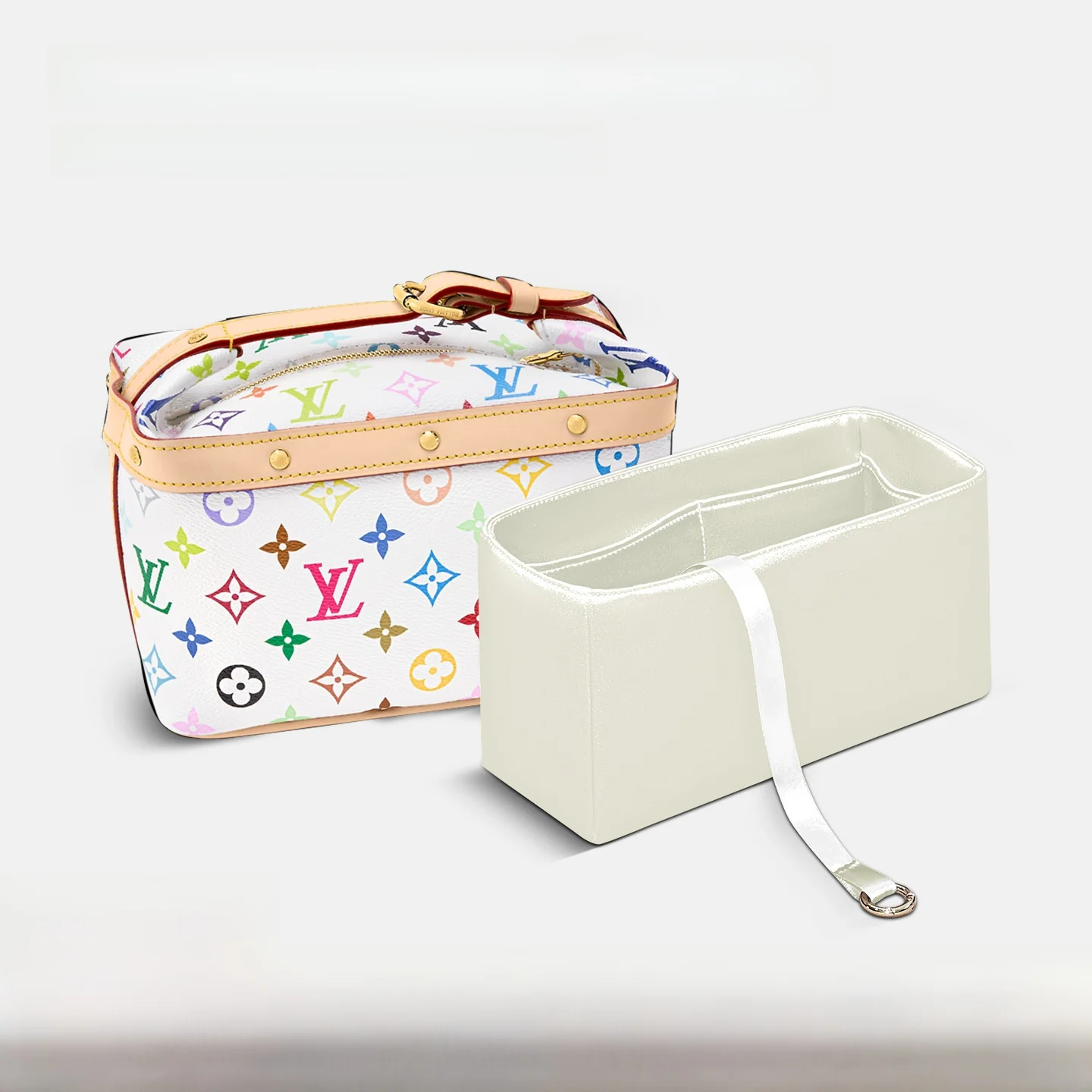 

Ультралегкая трехцветная косметичка из шелкового атласа, сумка-ланчбокс для хранения, легкая женская сумка ручной работы с застежкой