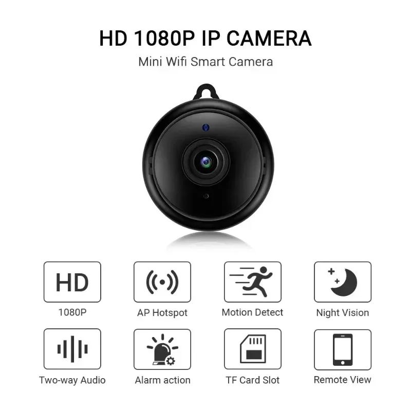 Mini Wifi IP Camera HD 1080P Wireless Indoor Camera Nightvision Two Way Audio Motion Detection Baby Surveillance Monitor V380