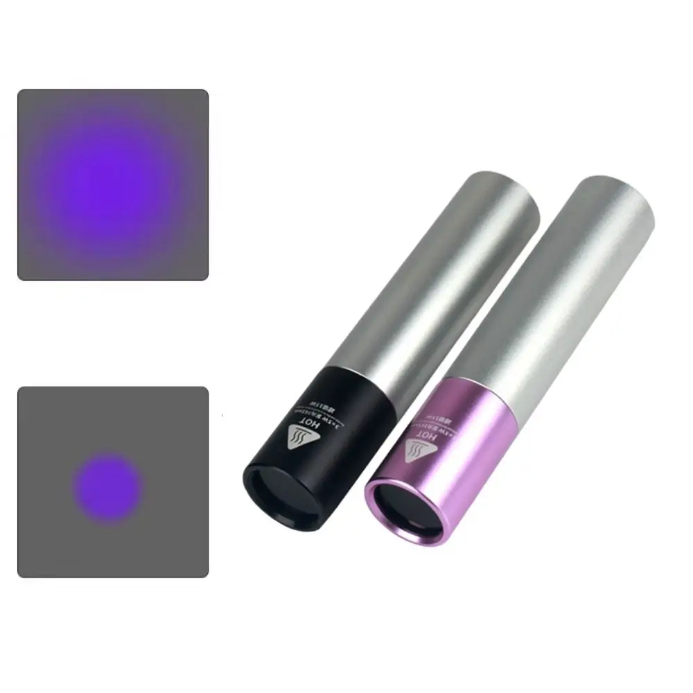 365nm Wavelength UV LED Flashlight 15 Watt Power Rechargeable Battery Ultraviolet LED Flashlight Aluminum Alloy Body