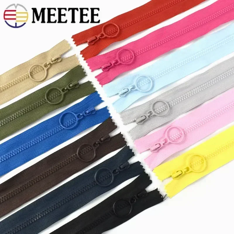 10pcs Meetee 3#  Resin Zippers Closed 25cm Open-end 60cm Ring Puller Zipper for Bags Wallet Purse Garment Sewing Accessories