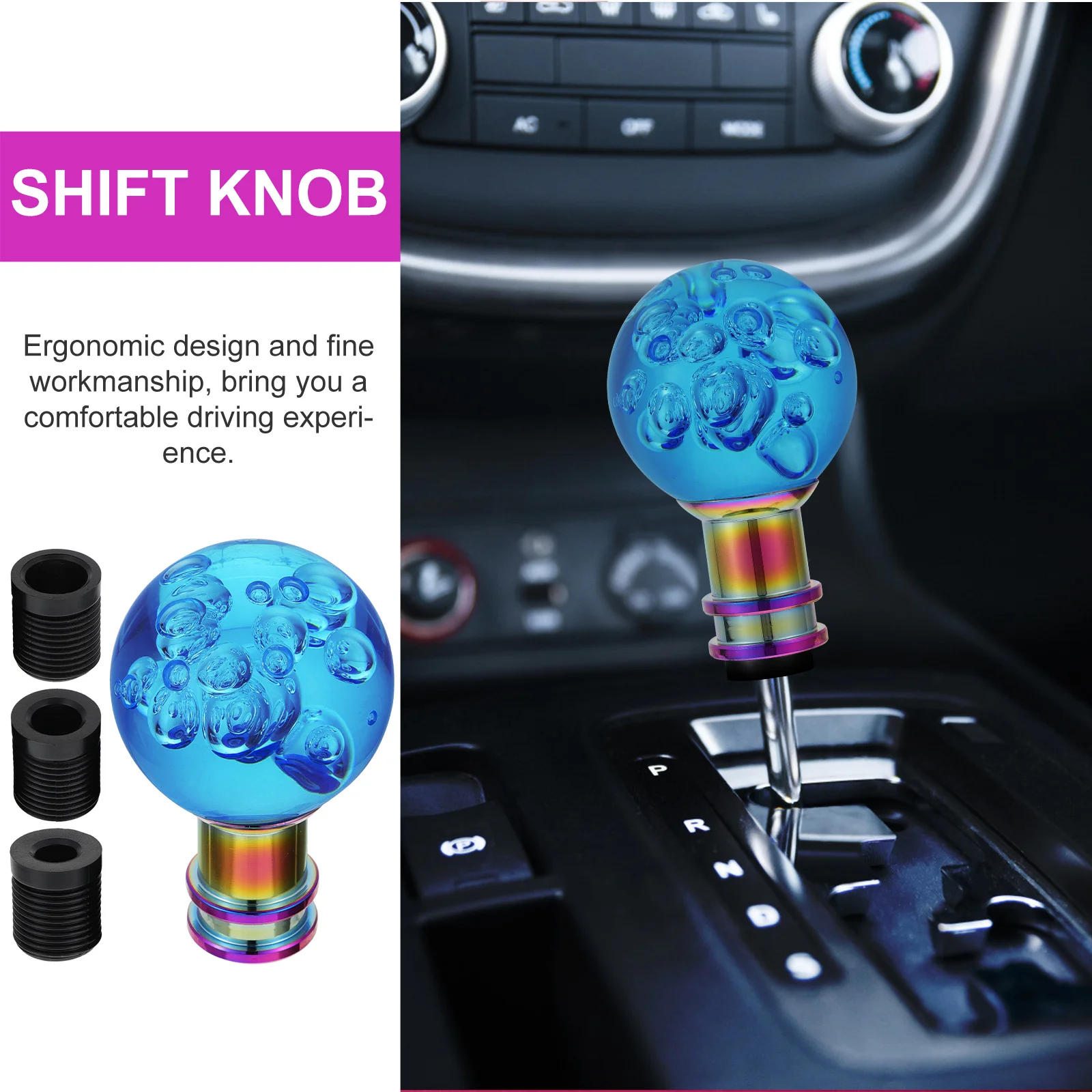 

1 set Car Gear Head Acrylic Manual Shift Knob Smooth Crystal Decor For Suv Trucks Transparent Adapter Interior Upgrade