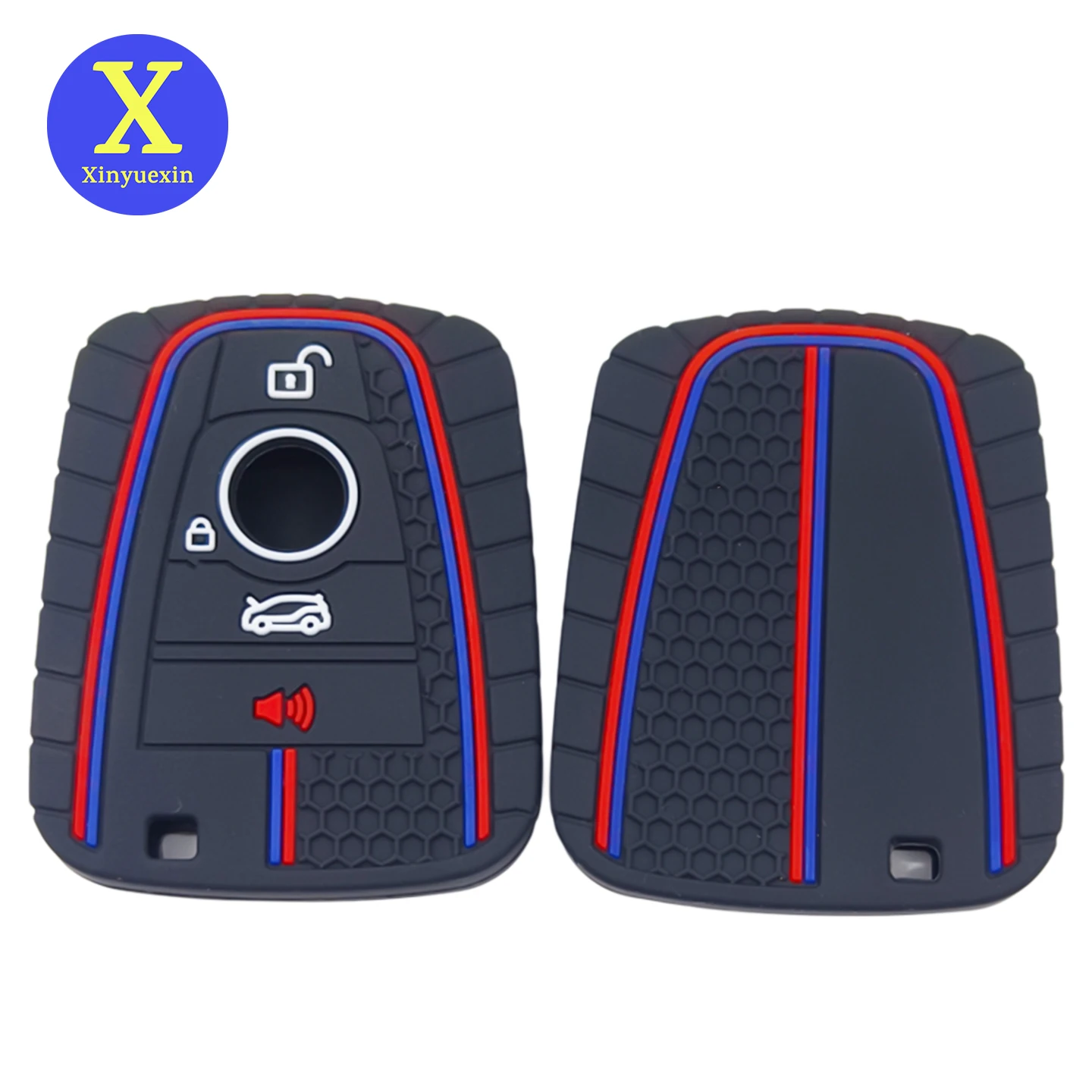 

Xinyuexin Silicone Car Smart Key Fob Case Cover Holder for BMW I3 I8 Series 4 Button Remote Shell Protection Accessory 2 Pcs/lot