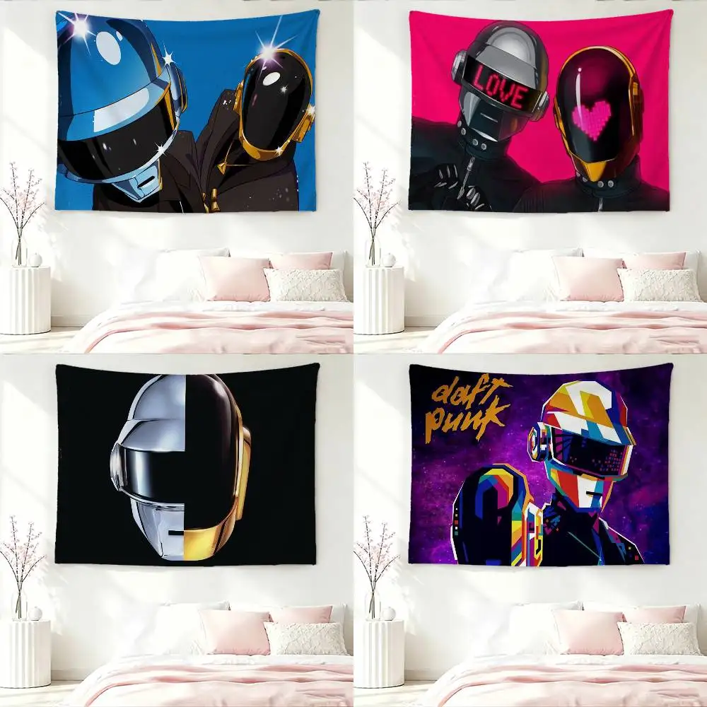 D-Daft P-Punk Band Flag Digital Printing Banner for Garage Wall Out Door Decoration Tapestry