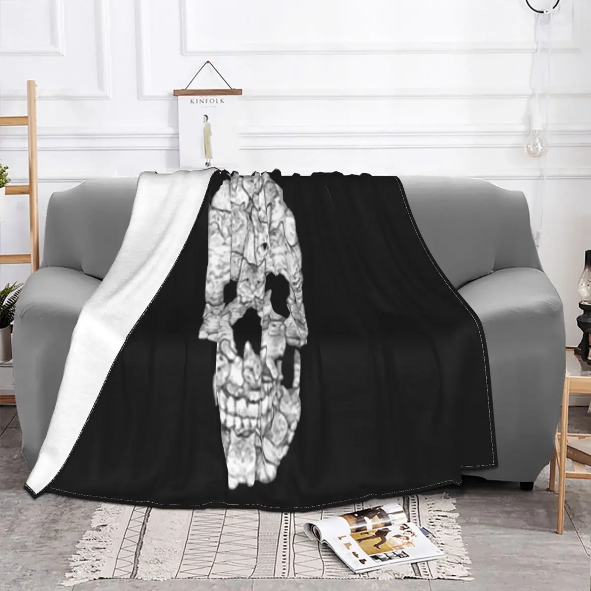 Cats Skull Rap Male Homme Brand Halloween Humor New Brand Plus Size Hot Sale Colour Science Throw Blanket