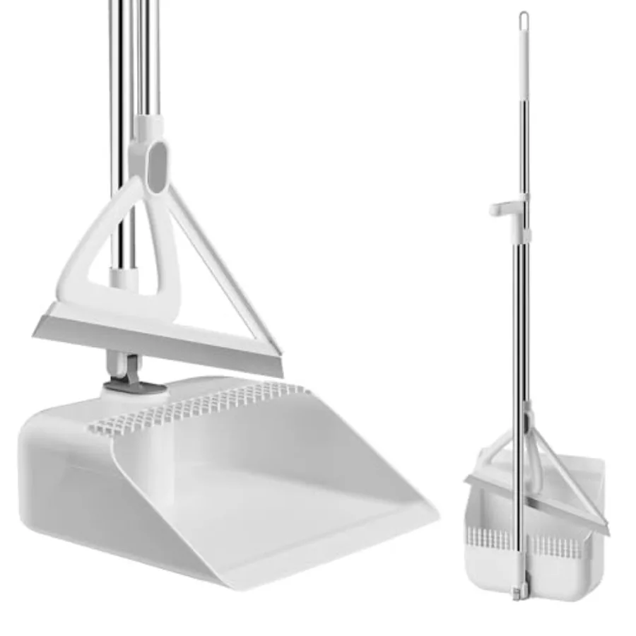 

Волшебная силиконовая метла для дома с совком, с удлиненной регулируемой алюминиевой ручкой для уборки пола, стекла и титана