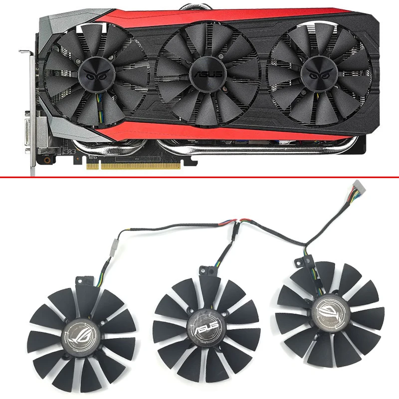 

New Cooling Fan 87MM 6Pin T129215SU DC 12V 0.50AMP For ASUS GTX980Ti R9 390X 390 GTX1070 Graphics Card Fans