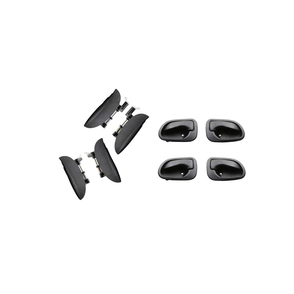 8PCS A SET BLACK  INTERIOR AND EXTERIOR DOOR HANDLE FOR HYUNDAI ATOS 01 / ATOS PRIME 01- / VISTO 01-