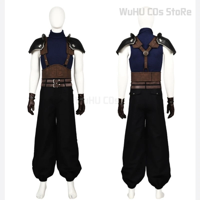 Game Final Fantasy FF7 Cos Zack Fair Cosplay Costume Zack Fair New Full Set With Shoes Wig Men Halloween Carnival Party Outfit