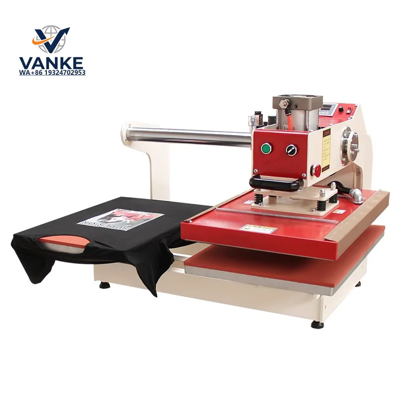 Double-position Sublimation Label Heat Press Machine Pneumatic Automatic Hot Stamping Machine for DIY T-Shirt Printer Phone Case