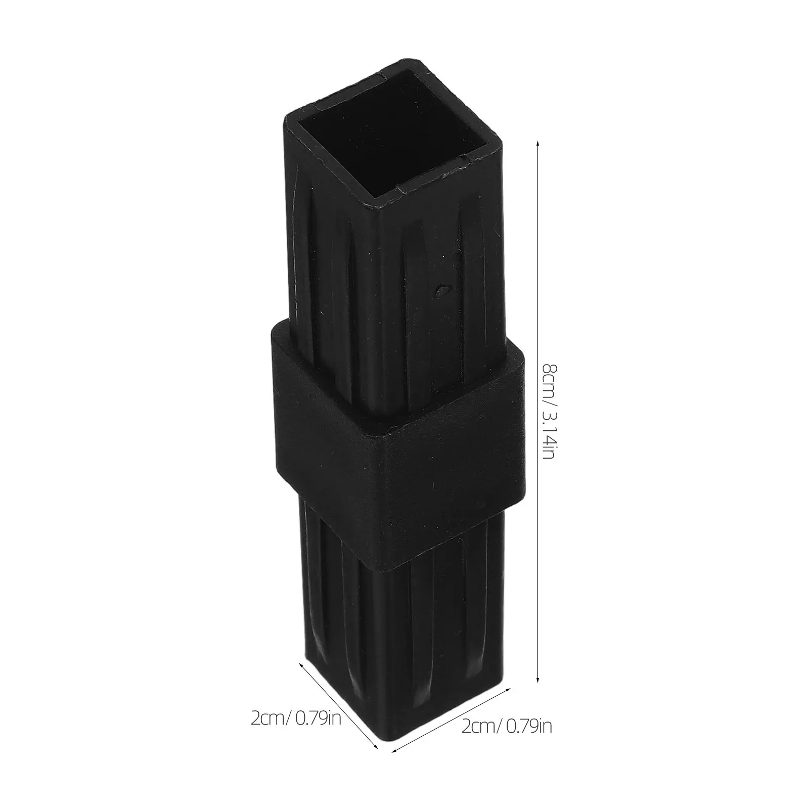 10Pcs Square Tube Connector Air Conditioner Bracket Heavy Duty Plastic 20x20mm Structural Straight Extension Coupler Ribbed