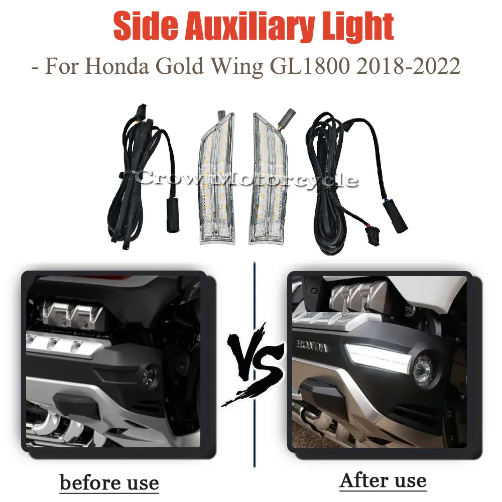 

For Honda Gold Wing GL1800 2018-2022 NEW Motorcycle Fog Light Side Auxiliary Light Ultra Bright LED Lighting Accessories
