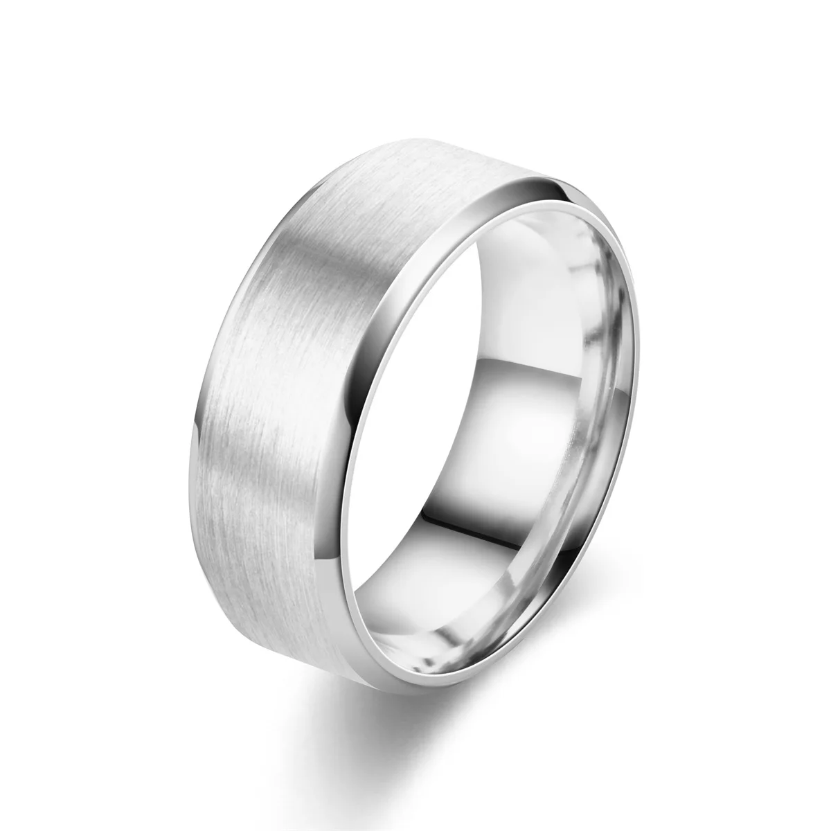 Anillo clásico de acero inoxidable con acabado mate, banda ajustable unisex, accesorio de joyería para hombres y mujeres, talla 6 a 13