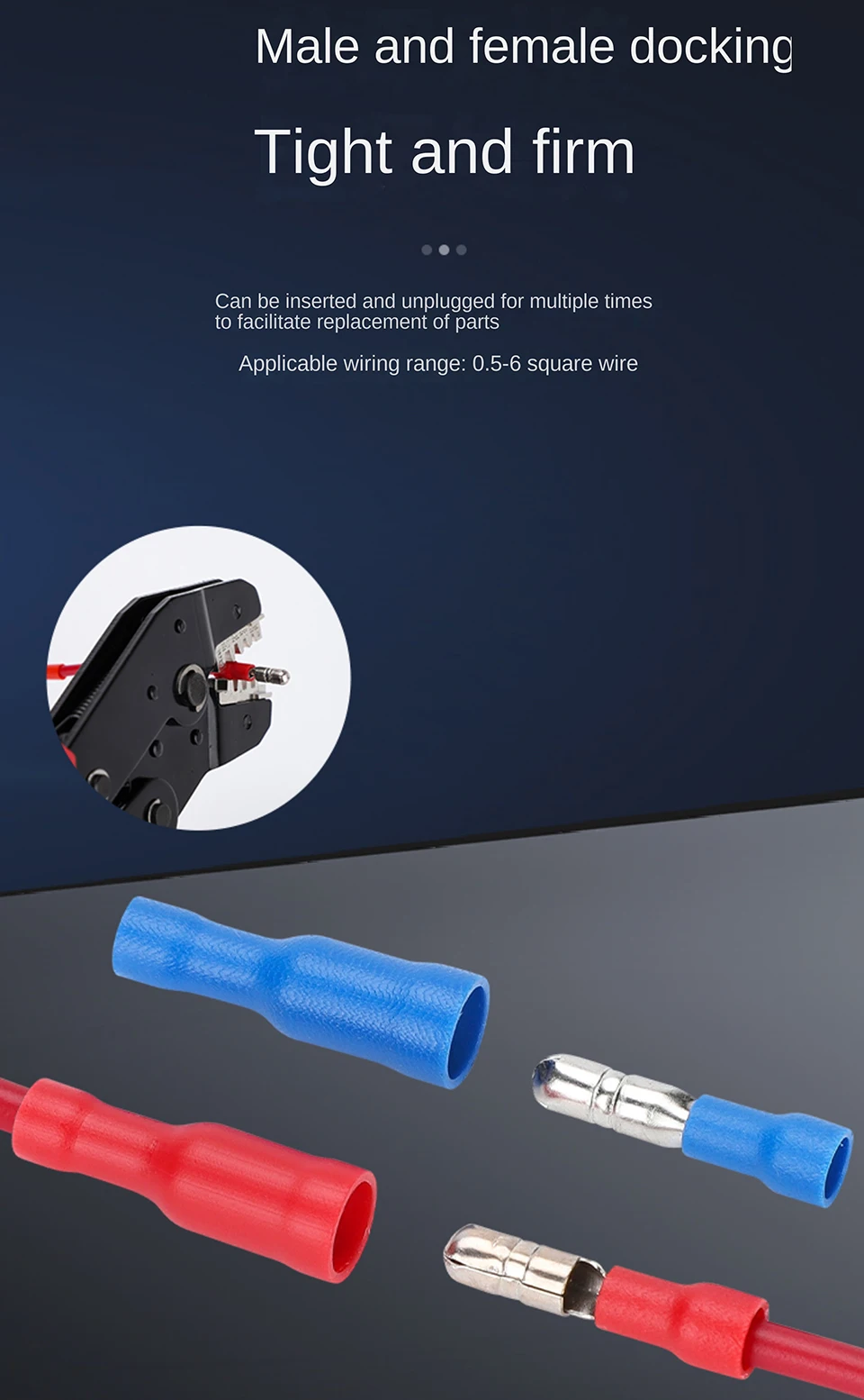 Kugelförmige Anschlussklemmen MPD FRD Elektrische Kabelverbinder Männlich Weiblich Schnellverbinder PVC-Isolierte Crimpklemmen Kabelstecker – Detail 2