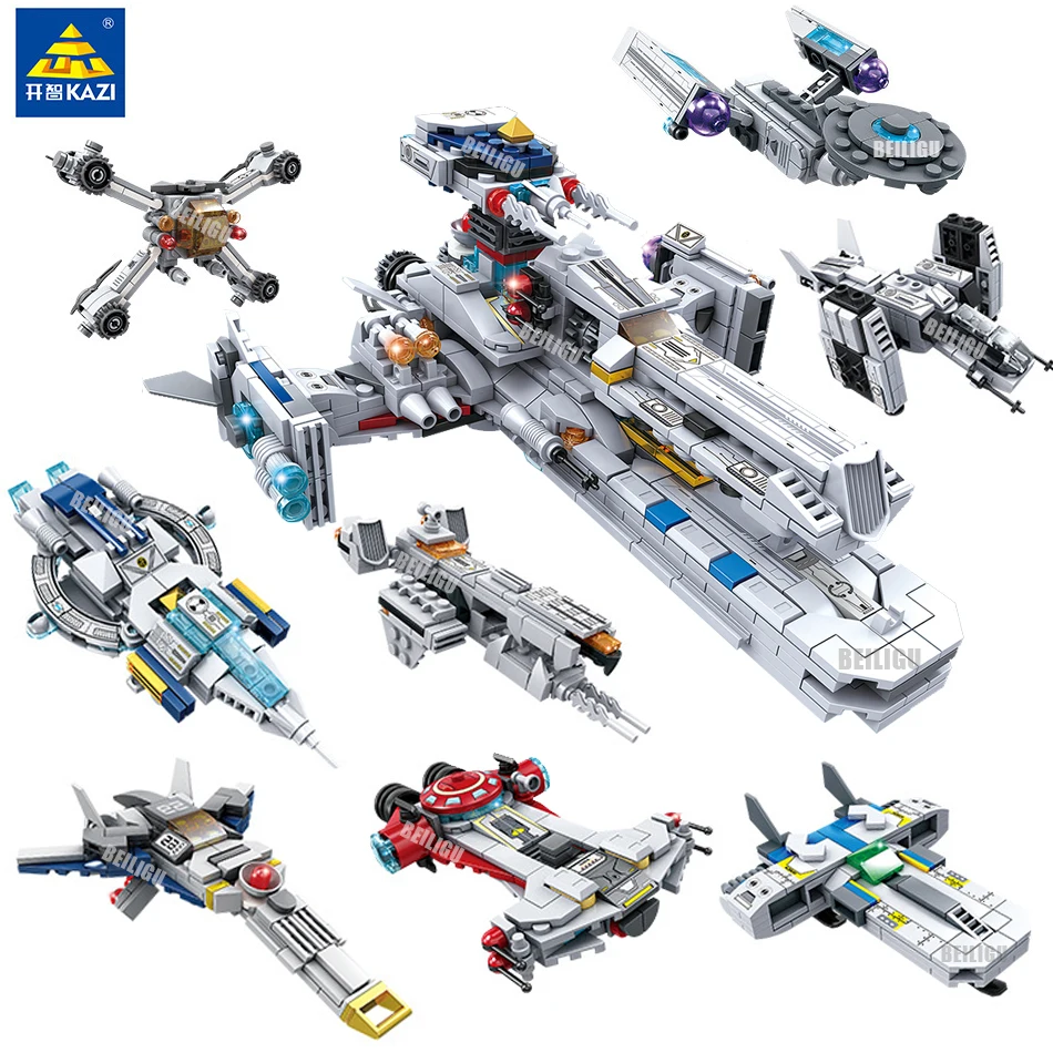 

941PCS City Spaceship Fighter Building Blocks Space Armored Vehicle Battleship Building Blocks Building Toys Children Boys Gifts