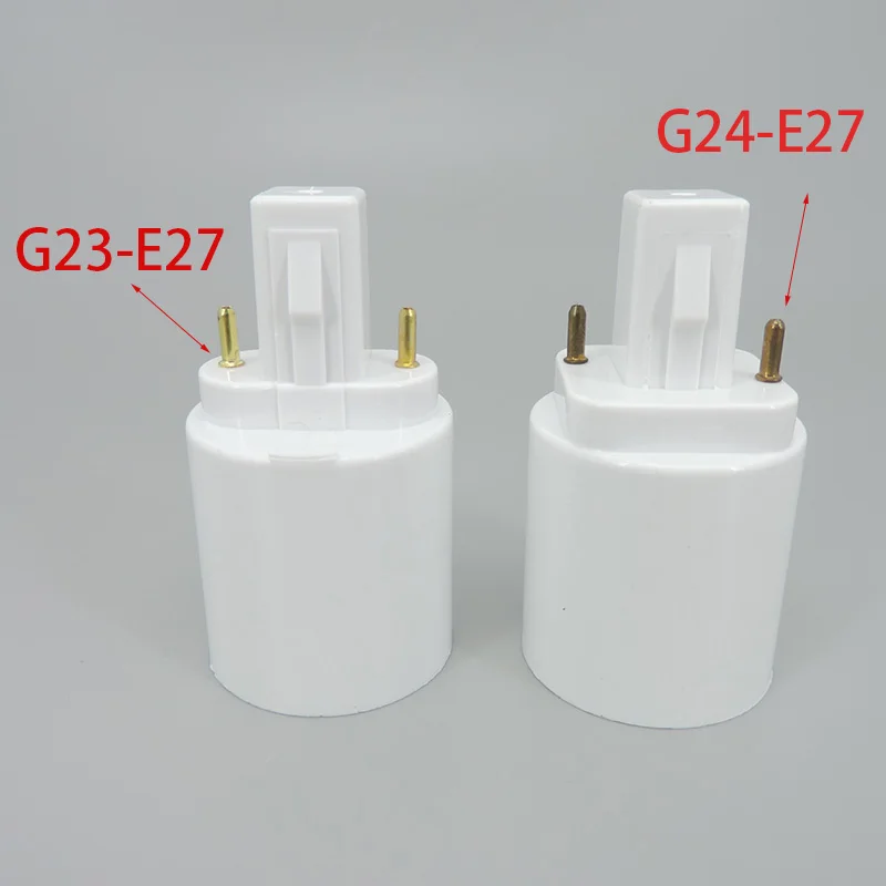 ABS LED G23/G24 To E27 Adapter Socket Halogen CFL Light Lamp Base Converter G23 to E27 Bulb Holder Adapter 2pin 85-265V