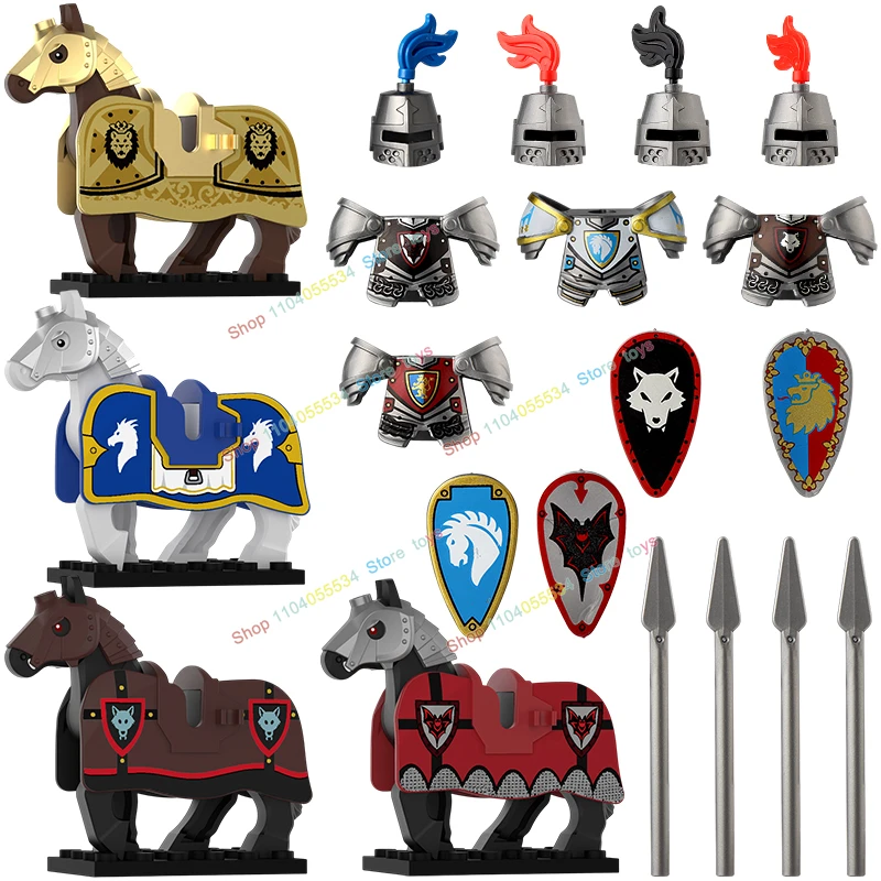 

New Wolf Knights War Horse M135 Animals Scene Building Blocks mini Action Figures Accessoriess Children 's Toys Birthday Gifts