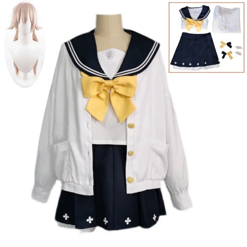 

Anime Ajitani Hifumi Cosplay Costume for Women Adult Sailor Suits JK Uniform Jacket Bow Headwear Halloween