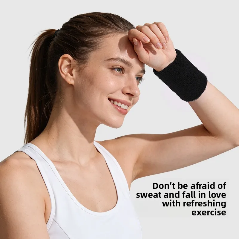 Sweat Absorbing Terry Sports Wrist Guards Men Women Fitness Basketball Badminton Pressurized Towel Wristband Support Brace Gym