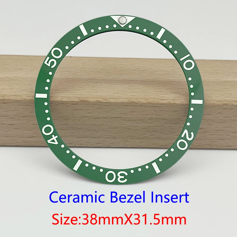 38mm SKX007 Ceramic Bezel Insert Size 38x31.5mm Suitable for SKX009 SKX011 SKX171 SKX173 SRPD Series Watch Case Bezel Insert