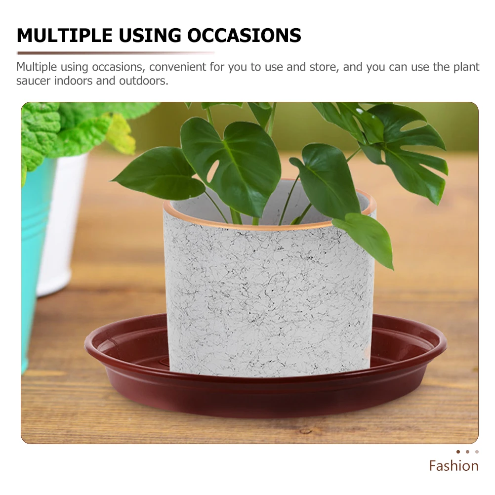 

10 Pcs Red Round Plant Saucers Durable Plastic Flower Pot Trays 240 Size Indoors Outdoors No Holes Drainage Mats