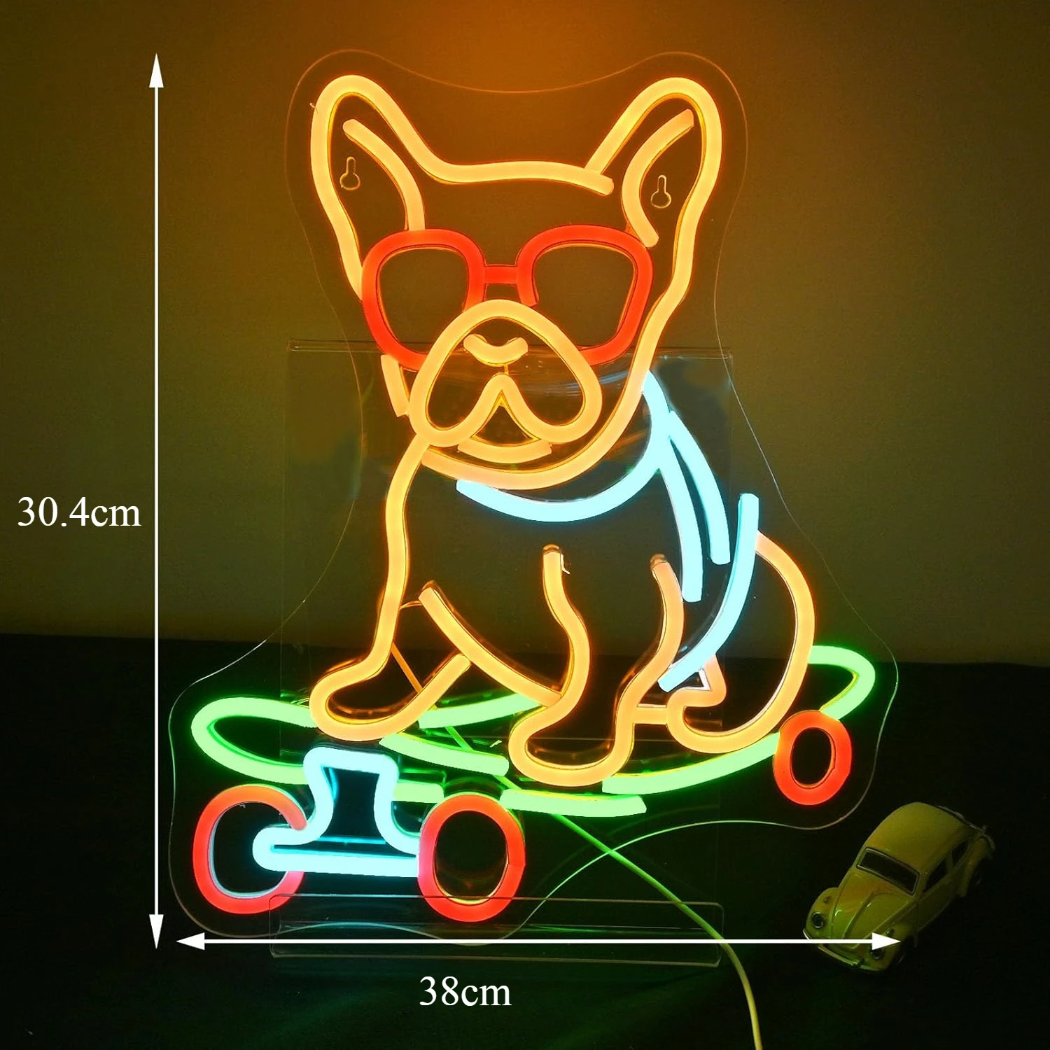 الكلب النيون تسجيل الحيوانات الأليفة متجر جدار ديكور مصباح ليد تسجيل USB عكس الضوء ضوء النيون لمحلات التزلج ، متجر الحيوانات الأليفة ، غرفة المعيشة ديكور هدية #3