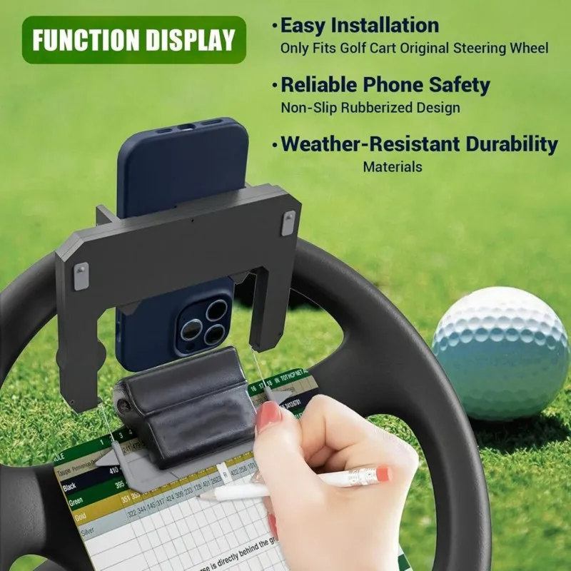 DT38 Easy to Install Golf Cart Phone Holder Flip Up Design PLA Material Flip Up Phone Mount Multi-Functional Universal