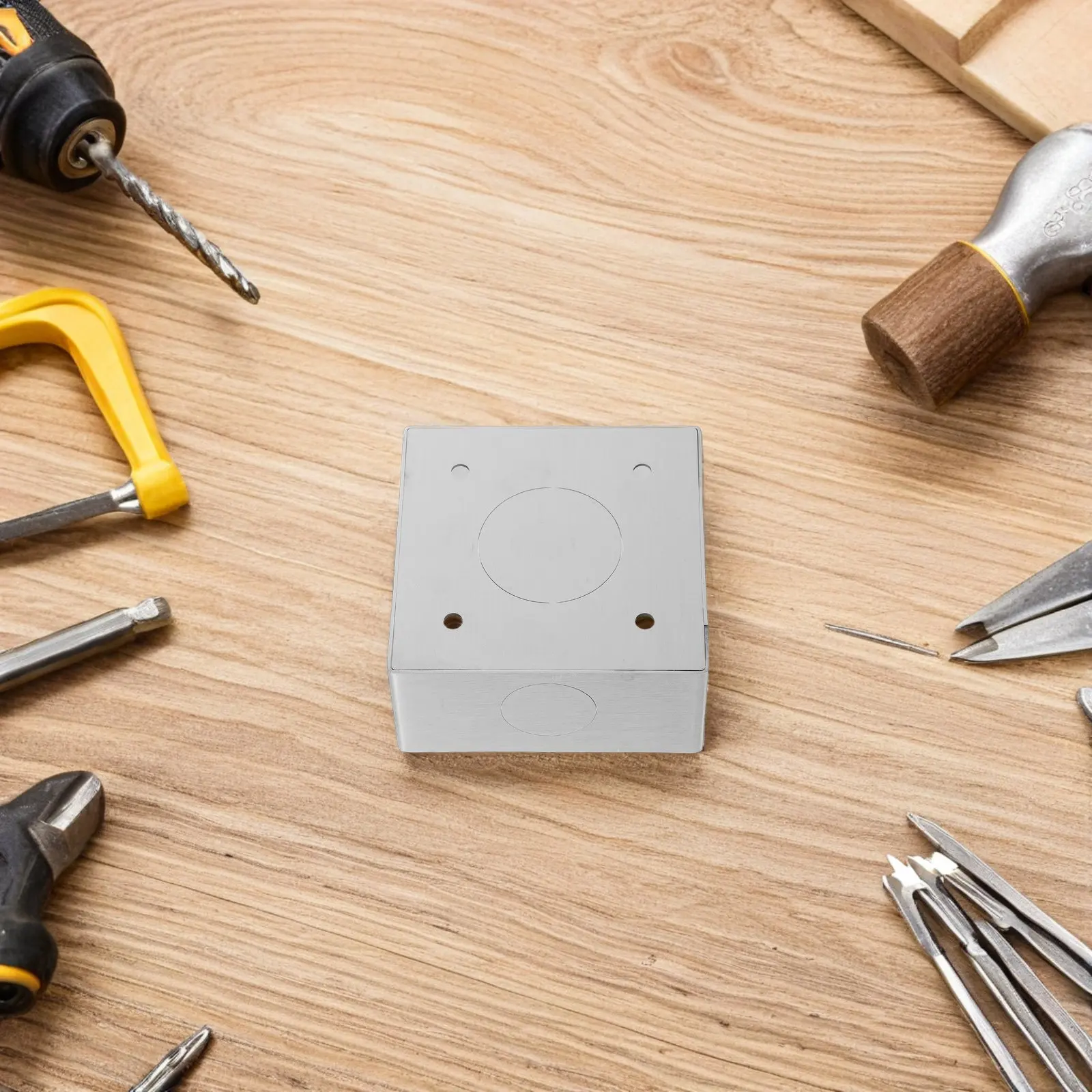 

Stainless Steel Surface Mount Box for Wall Switch Socket Panels Universal Fireproof Junction Box Easy Install Multi-Functional