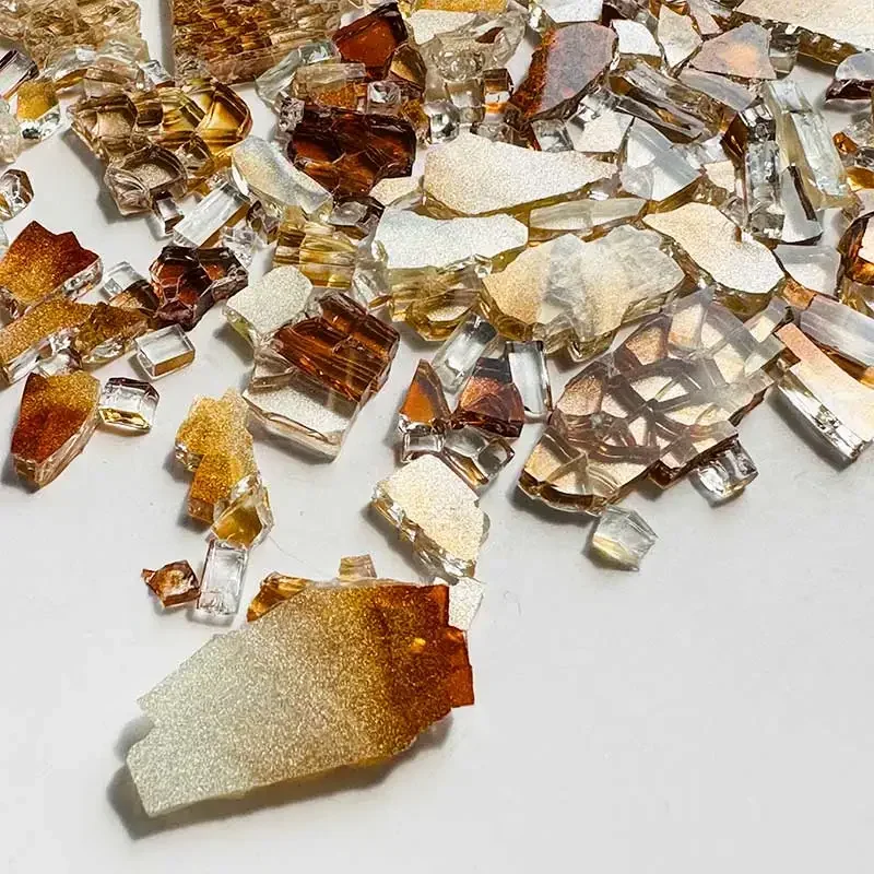 DIY taobao Creative Mosaic 100g Colorful Ice Crack Fragments Crystal Mosaic  Art Colored  Glass Transparent Particles 97