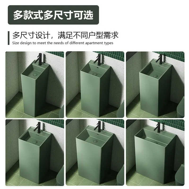 

Green ceramic pillar basin Balcony Hotel B & B floor-to-ceiling Household vertical